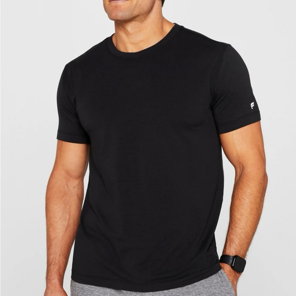 Fabletics Men’s The 24-7 Tee Size XXL Black Tee Cotton Blend Casual Gym